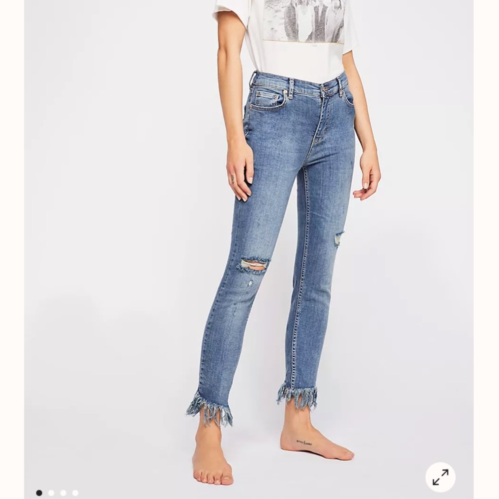 Free people frayed skinny jeans